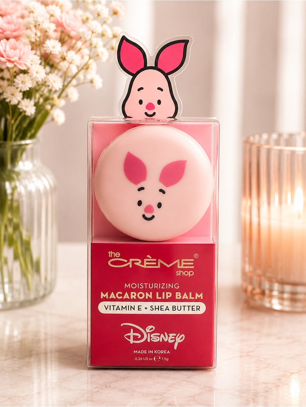 The Crème Shop x Disney Pink Piglet Macaron Moisturizing Lip Balm